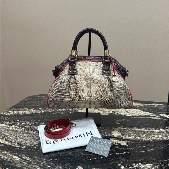 Brahmin Handbags - EUC Brahmin “Lisa” croc-embossed satchel
